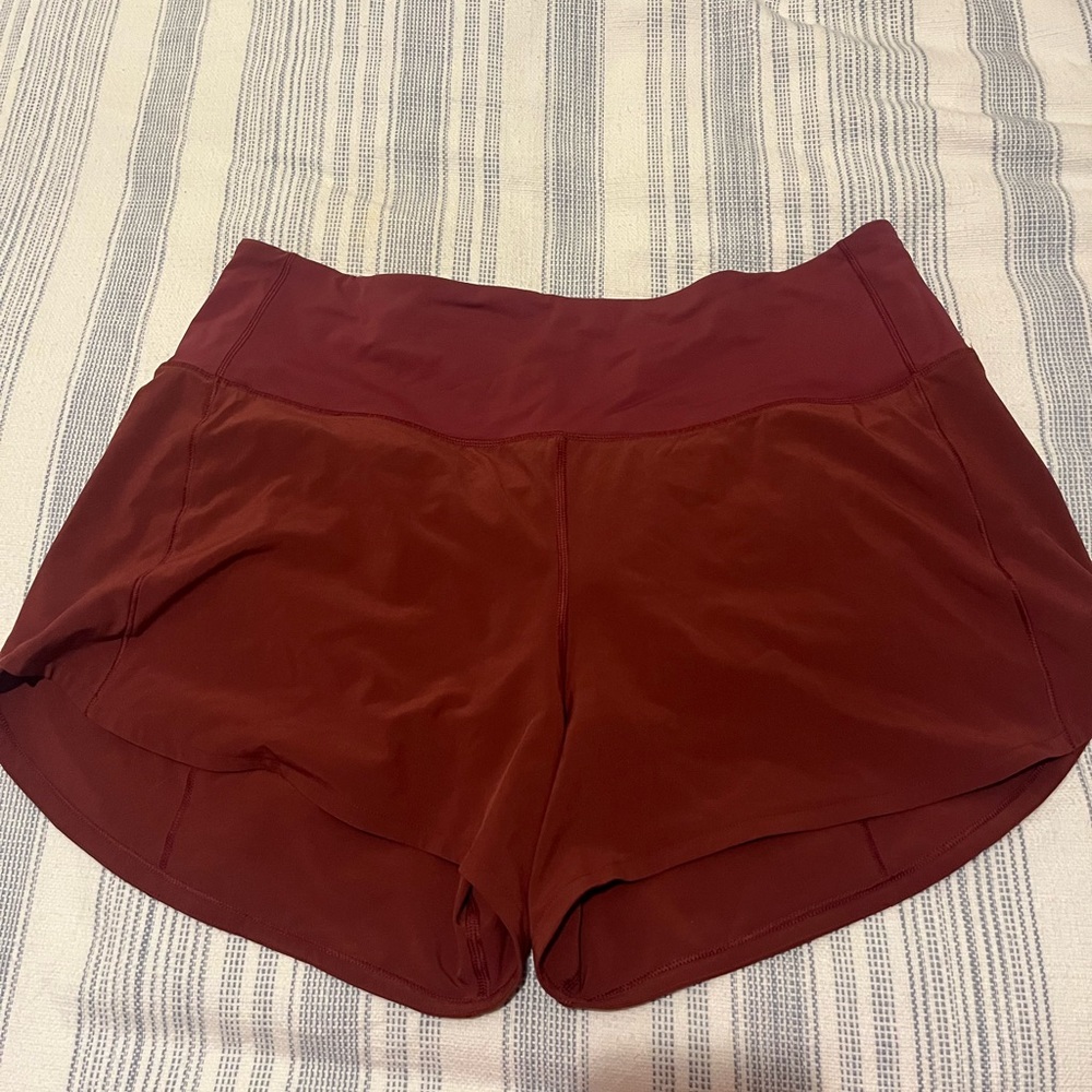 Lululemon Burgundy Speed Up Shorts